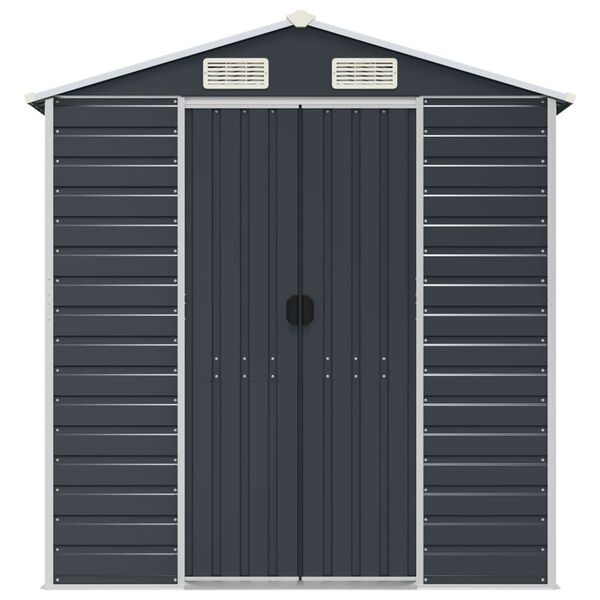 vidaXL Garden Shed Anthracite Galvanized Steel Large Garden Shed