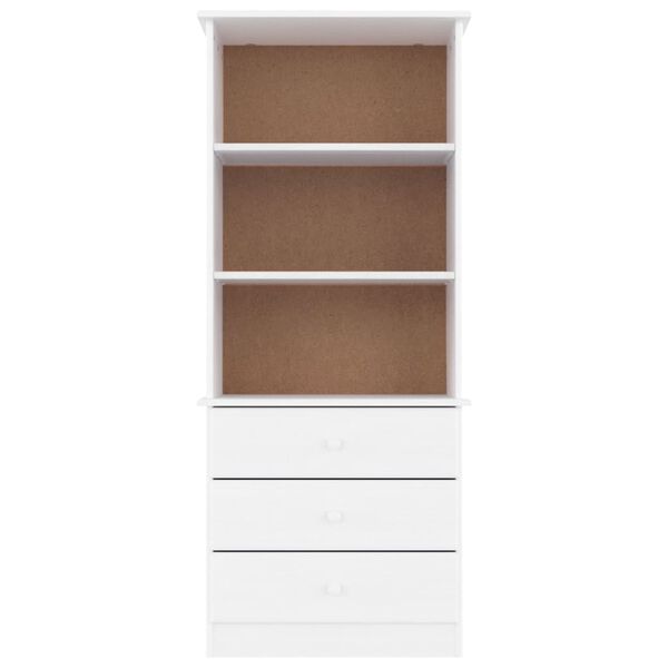 vidaXL Bookcase White Solid pine wood Tall Bookcase Rectangular