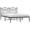 vidaXL Bed Frame Black Powder-Coated Steel King Size Bed Frame