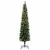 vidaXL Artificial Slim Christmas Tree Green and white PVC Slim