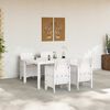 vidaXL Garden Dining Set 5 pcs White Polt rattan