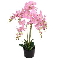 vidaXL Artificial Orchid Plant with Pot 29.5" Pink