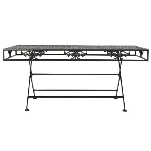 vidaXL Coffee Table Black Metal Medium Foldable Coffee Table
