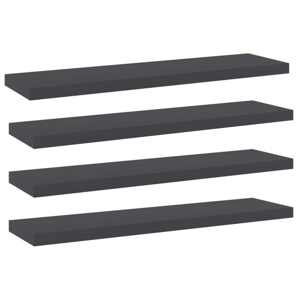 vidaXL Shelf Set of 4 Gray Engineered Wood Medium Simple