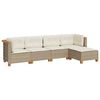 vidaXL Garden Sofa Set Beige, Cream White