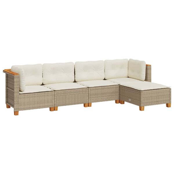 vidaXL Garden Sofa Set Beige, Cream White