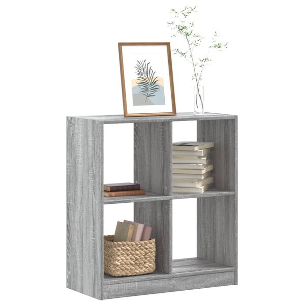 vidaXL Bookcase Grey Sonoma Engineered Wood Medium Bookcase