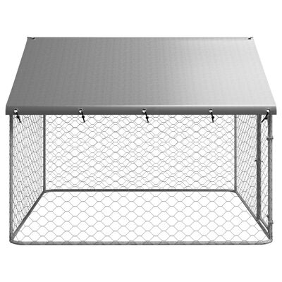 vidaXL Outdoor Dog Kennel with Roof 78.7"x78.7"x59.1"