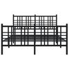 vidaXL Bed Frame Black Steel Full Bed Frame Rectangular Traditional