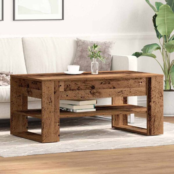 vidaXL Coffee Table Old Wood 40.16 x 21.65 x 17.72 in Engineered Wood