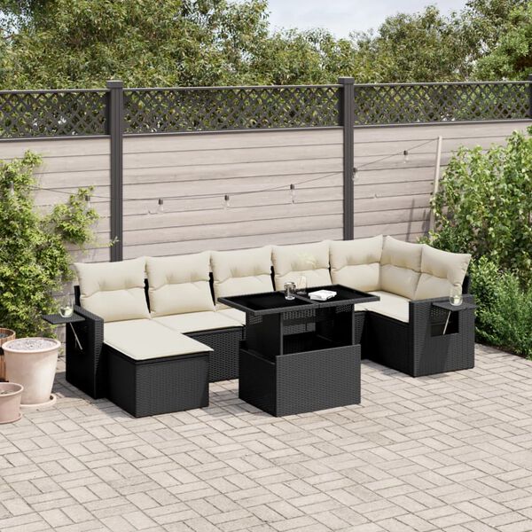 vidaXL Garden Sofa Set Black