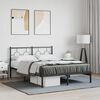 vidaXL Bed Frame Black Powder-Coated Steel Double Bed Frame