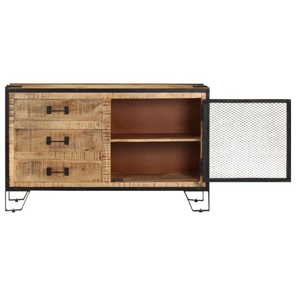vidaXL Sideboard Brown and black Solid rough mango wood, steel Medium
