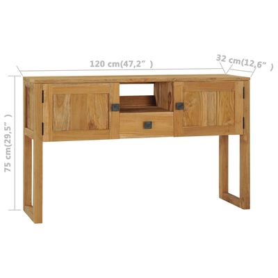 vidaXL Console Table 47.2"x12.6"x29.5" Solid Teak Wood
