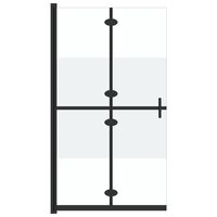 vidaXL Foldable Walk-in Shower Wall Half Frosted ESG Glass 27.6"x74.8"