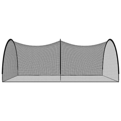 vidaXL Baseball Batting Cage Net Black 236.2"x157.5"x98.4" Polyester