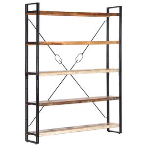 vidaXL Bookcase Natural wood with black frame