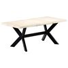 vidaXL Dining Table Bleached white, black legs