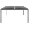 vidaXL Garden Table Grey Poly Rattan, Powder-Coated Steel, Tempered Glass