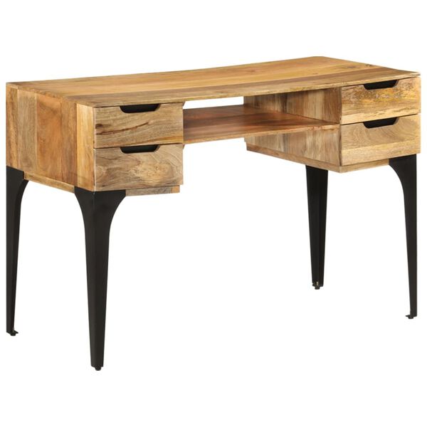 vidaXL Desk 110x50x76 cm Solid Mango Wood