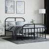 vidaXL Bed Frame Black Powder-Coated Steel 47.2x78.7in Bed Frame