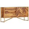 vidaXL Sideboard Brown Solid Acacia wood and brass powder-coated iron