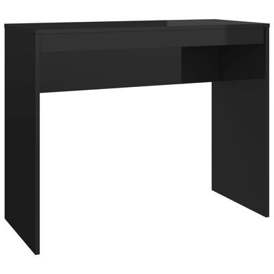vidaXL Desk High Gloss Black 35.4" x 15.7" x 28.3" Engineered Wood