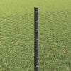 vidaXL Fence with Post Grey 2.62 x 82.02 ft Steel