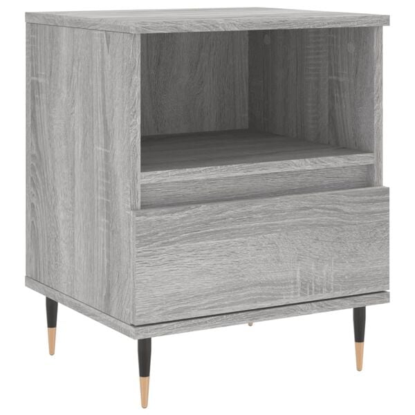 vidaXL Bedside Cabinet Gray Sonoma Engineered wood Medium