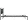 vidaXL Bed Frame Black Powder-Coated Steel Small Double Metal Bed Frame