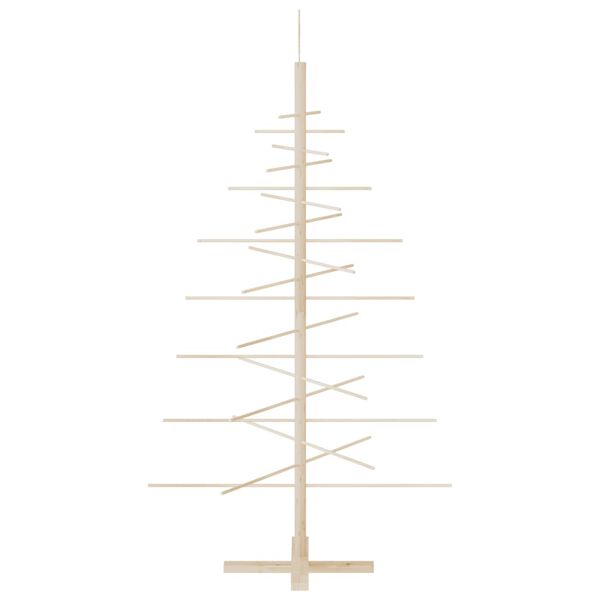 vidaXL Wooden Christmas Tree Brown Solid Pine Wood, Bamboo Small/Medium