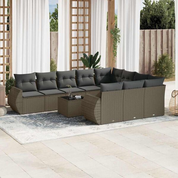 vidaXL Garden Sofa Set Light Grey