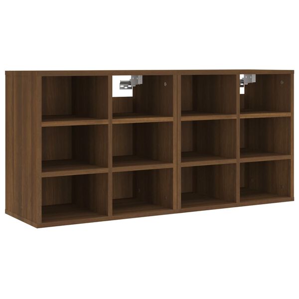 vidaXL Shoe Cabinet Set of 2 Brown Oak Engineered wood Medium