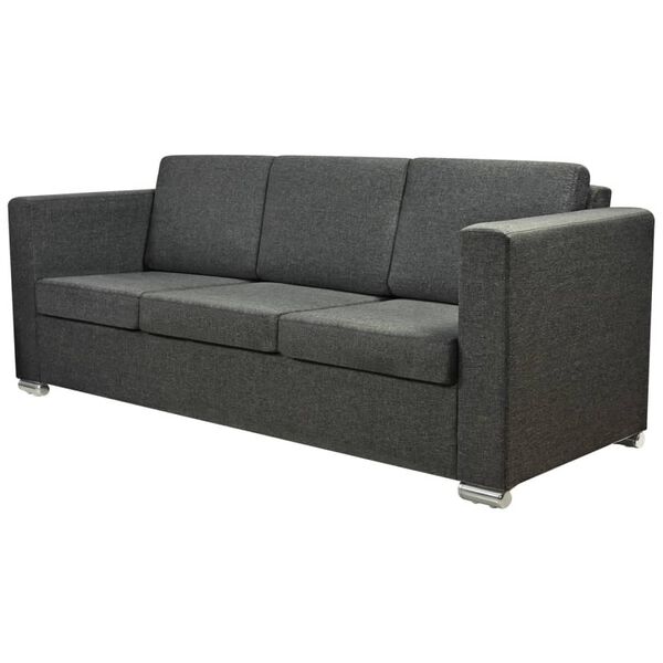 vidaXL Sofa Dark Gray Polyester Standard Removable Covers Sofa
