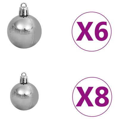 vidaXL Slim Pre-lit Christmas Tree with Ball Set Gold 82.7"
