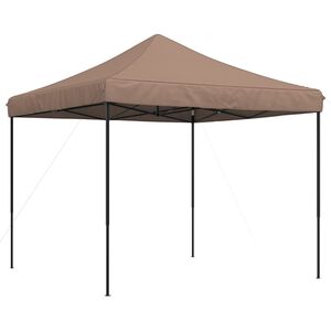 vidaXL Party Tent Brown Oxford fabric with PVC coating, Powder-coated steel