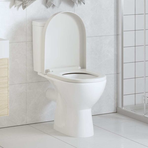vidaXL Soft-close Toilet Seat with Quick-release Design White Square