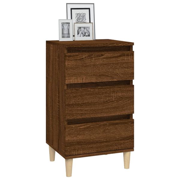 vidaXL Bedside Cabinet Brown oak Engineered wood Medium Bedside Cabinet