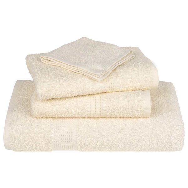 vidaXL Shower Towel Set of 4 Cream 100% Cotton Standard Shower Towel