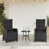 vidaXL Bistro Set Black PE rattan, Powder-coated steel Medium Bistro Set