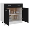 vidaXL Drawer Bottom Cabinet Black Engineered wood Medium