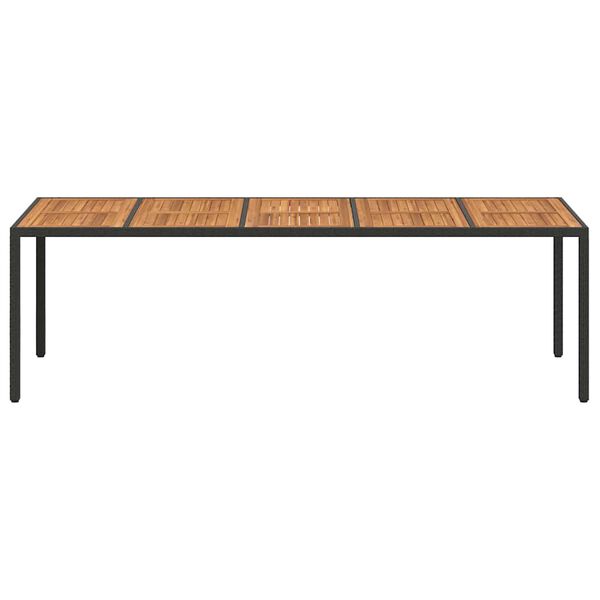 vidaXL Garden Dining Table Black 98.4 x 39.4 x 29.5 in Poly rattan