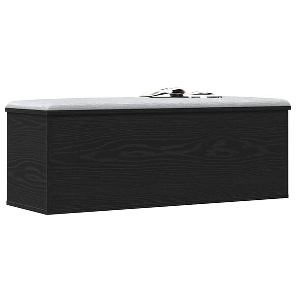 vidaXL Storage Box Black Oak 40.16 x 13.78 x 13.78 in Engineered Wood
