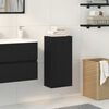 vidaXL Bathroom Cabinet Black Oak Engineered wood 12.6 x 7.9 x 26.4 in