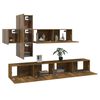 vidaXL TV Cabinet Set Set of 7 Smoked oak Engineered wood Large