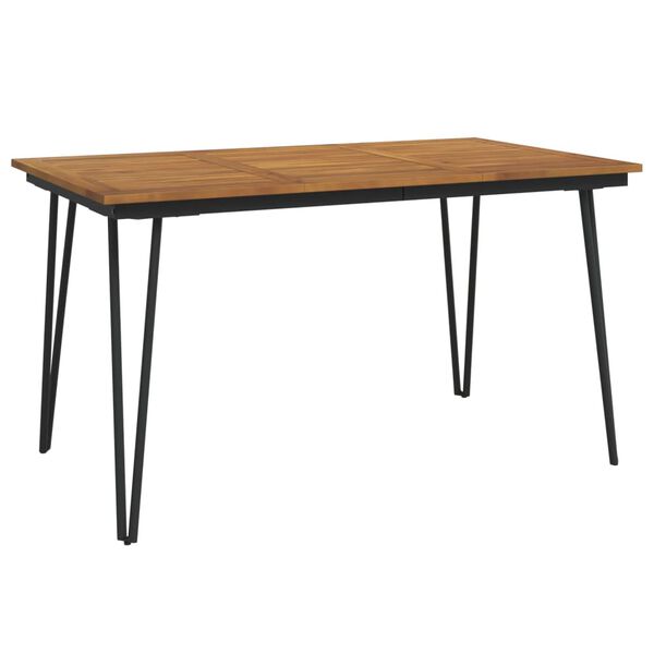 vidaXL Garden Table Acacia Wood Brown Solid Acacia Wood, Powder-Coated Metal