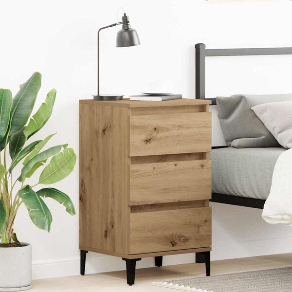 vidaXL Bedside Cabinet Artisan Oak 17.72 x 13.78 x 17.32 in