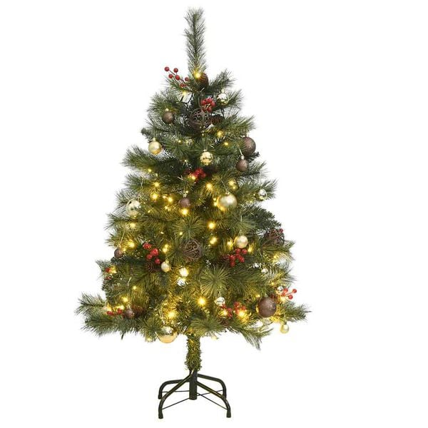 vidaXL Artificial Hinged Christmas Tree Green PVC Medium Foldable