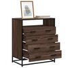 vidaXL Drawer Cabinet Brown Oak Engineered Wood, Metal