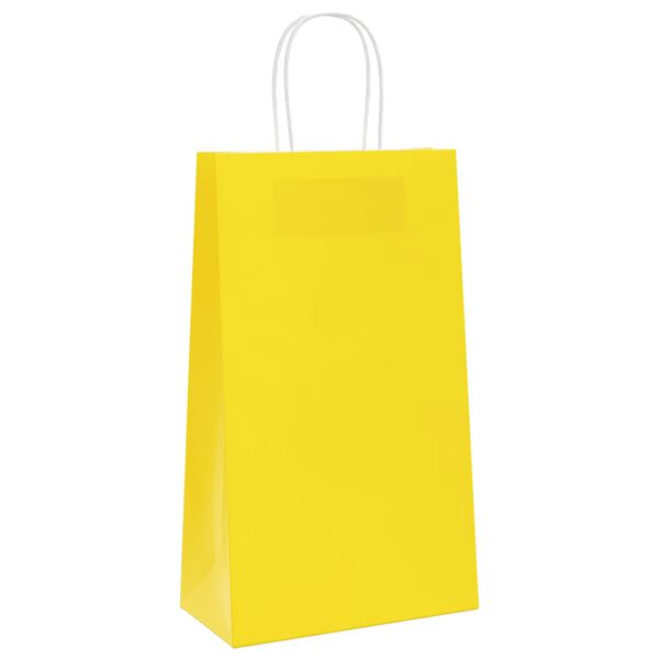 vidaXL Paper Bags 50 pcs with Handles Yellow 21x11x36 cm